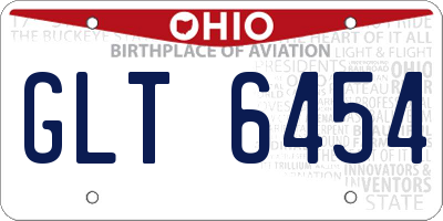 OH license plate GLT6454