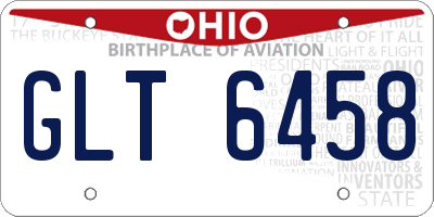 OH license plate GLT6458