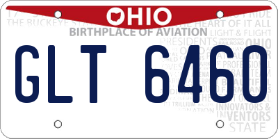 OH license plate GLT6460