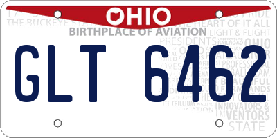 OH license plate GLT6462
