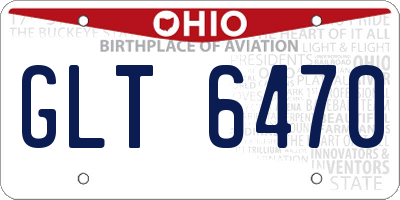 OH license plate GLT6470