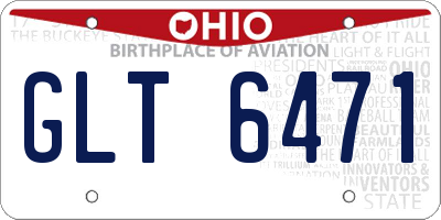 OH license plate GLT6471