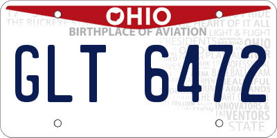 OH license plate GLT6472