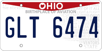 OH license plate GLT6474