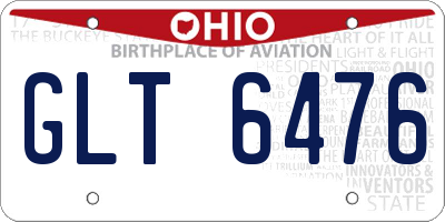 OH license plate GLT6476