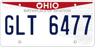 OH license plate GLT6477