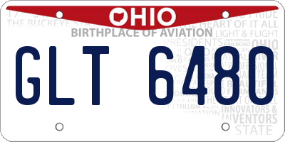 OH license plate GLT6480
