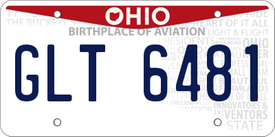 OH license plate GLT6481