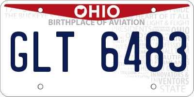 OH license plate GLT6483