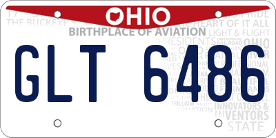 OH license plate GLT6486