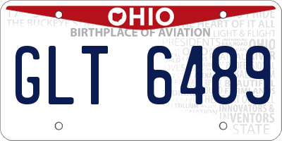 OH license plate GLT6489