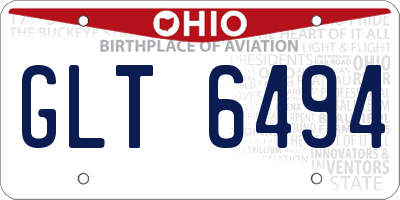 OH license plate GLT6494
