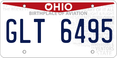 OH license plate GLT6495