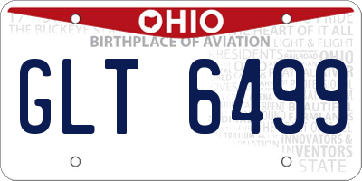 OH license plate GLT6499