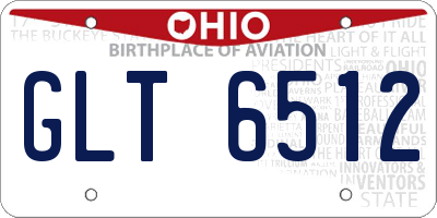 OH license plate GLT6512