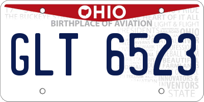 OH license plate GLT6523