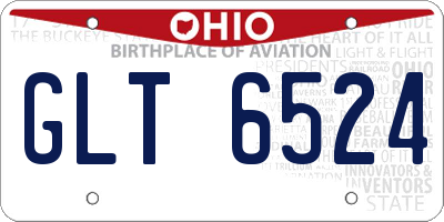 OH license plate GLT6524