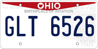 OH license plate GLT6526
