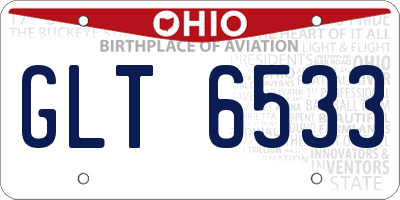 OH license plate GLT6533