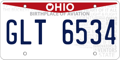 OH license plate GLT6534