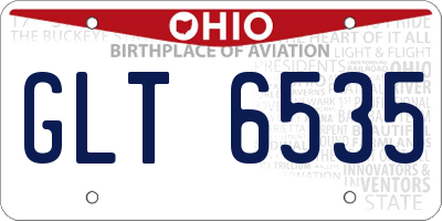 OH license plate GLT6535