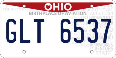 OH license plate GLT6537