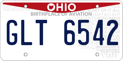 OH license plate GLT6542