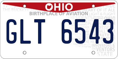 OH license plate GLT6543
