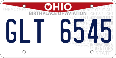 OH license plate GLT6545