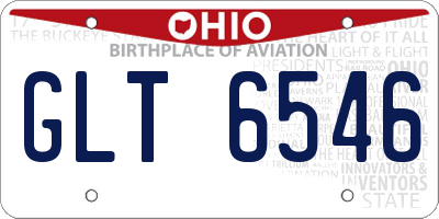 OH license plate GLT6546