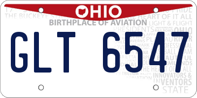 OH license plate GLT6547