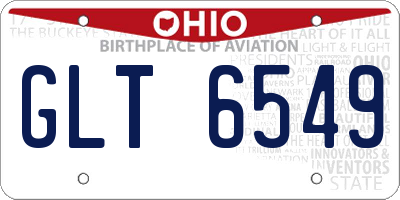 OH license plate GLT6549