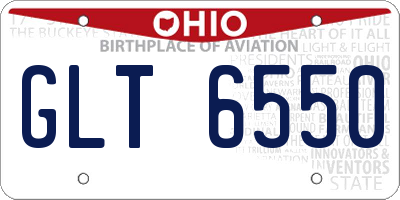 OH license plate GLT6550