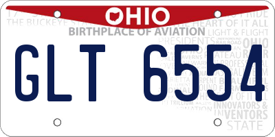 OH license plate GLT6554