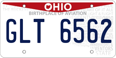 OH license plate GLT6562