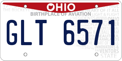 OH license plate GLT6571