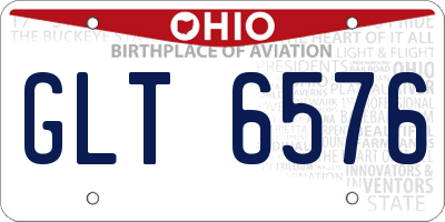 OH license plate GLT6576
