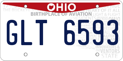 OH license plate GLT6593