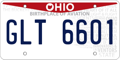 OH license plate GLT6601