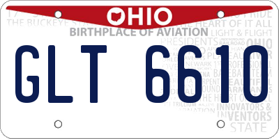 OH license plate GLT6610