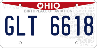 OH license plate GLT6618