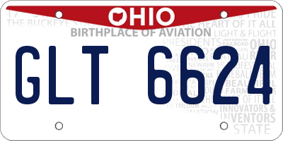 OH license plate GLT6624