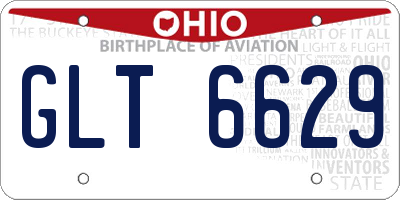 OH license plate GLT6629
