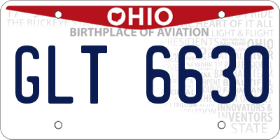 OH license plate GLT6630