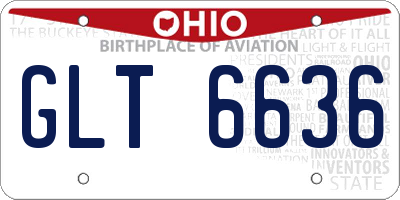 OH license plate GLT6636