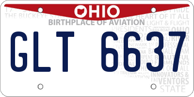 OH license plate GLT6637