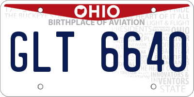 OH license plate GLT6640