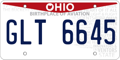 OH license plate GLT6645