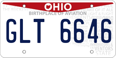 OH license plate GLT6646