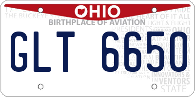 OH license plate GLT6650